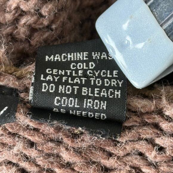 Vintage 90s Y2k Brown Striped Hooded Cardigan Sweater Indie Whimsy Twee Forest S - Picture 4 of 6